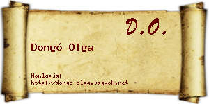 Dongó Olga névjegykártya